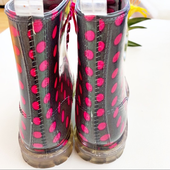Bongo Polka Dot Combat Style Rain Boot - Picture 5 of 7